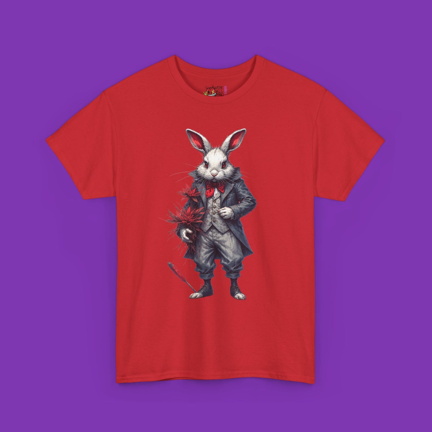 The Red Timekeeper – Crimson Oath White Rabbit Tee
