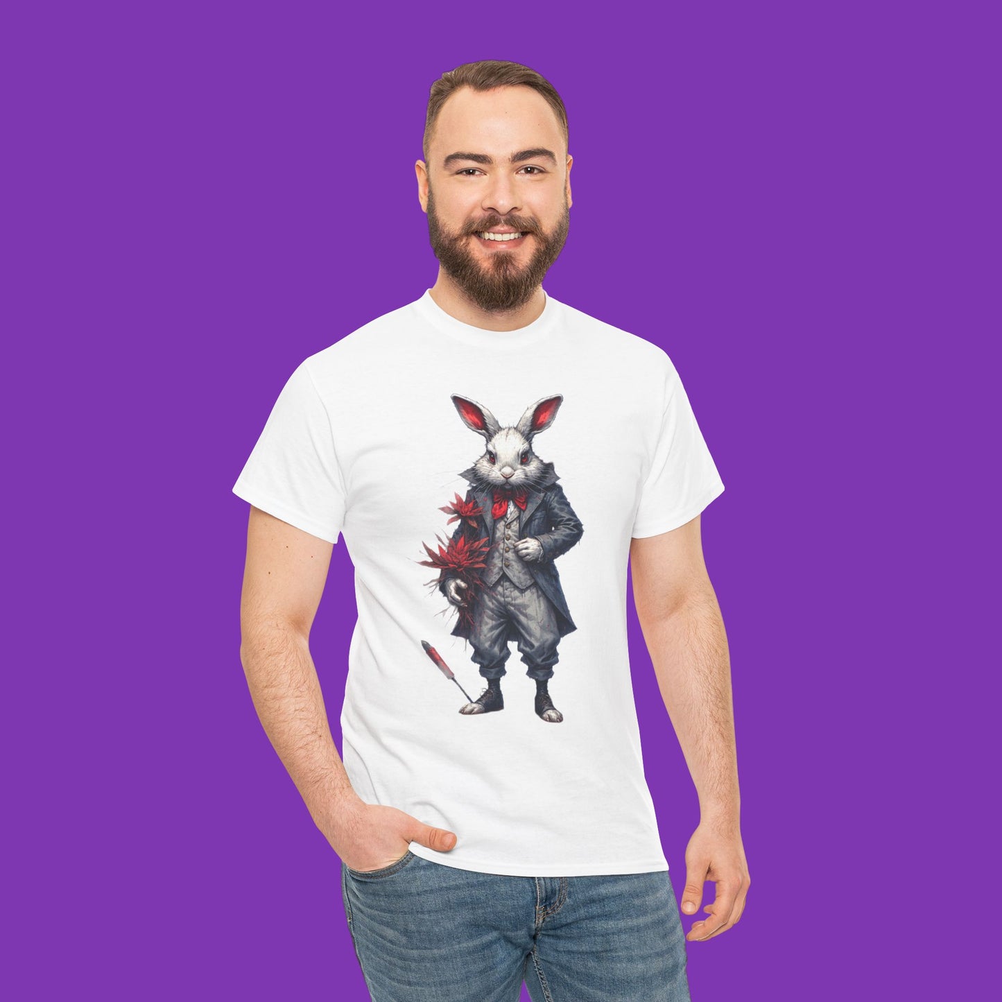 The Red Timekeeper – Crimson Oath White Rabbit Tee