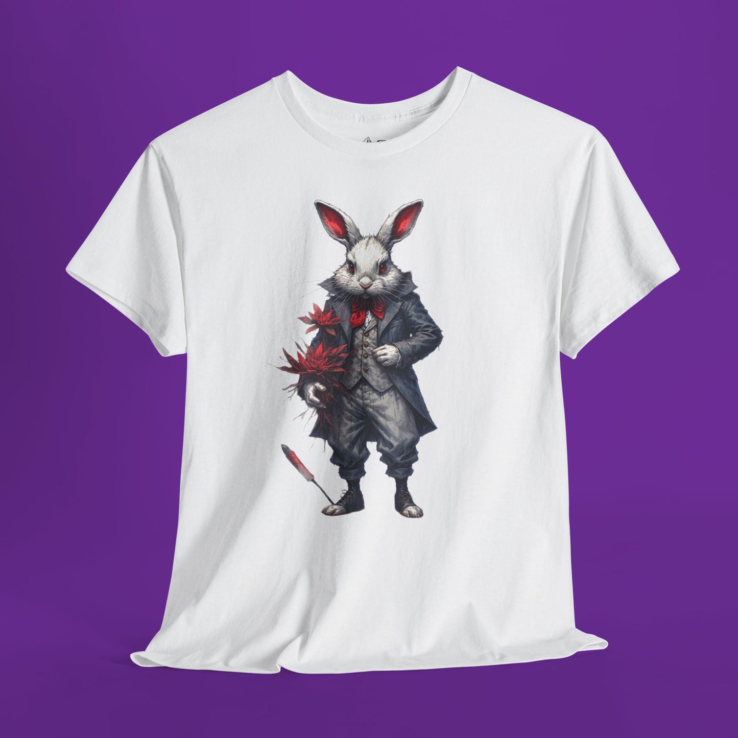 The Red Timekeeper – Crimson Oath White Rabbit Tee