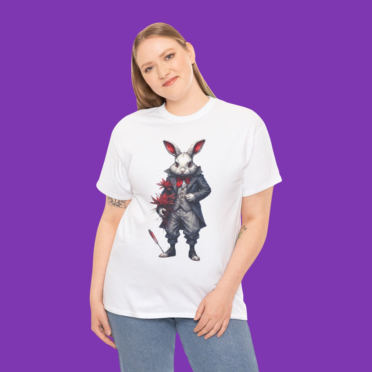 The Red Timekeeper – Crimson Oath White Rabbit Tee